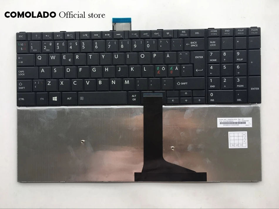 ND Nordic keyboard For Toshiba Satellite S50 S55 C70 C70-A C70D C75 C75D L70 L75 Black laptop keyboard ND Layout