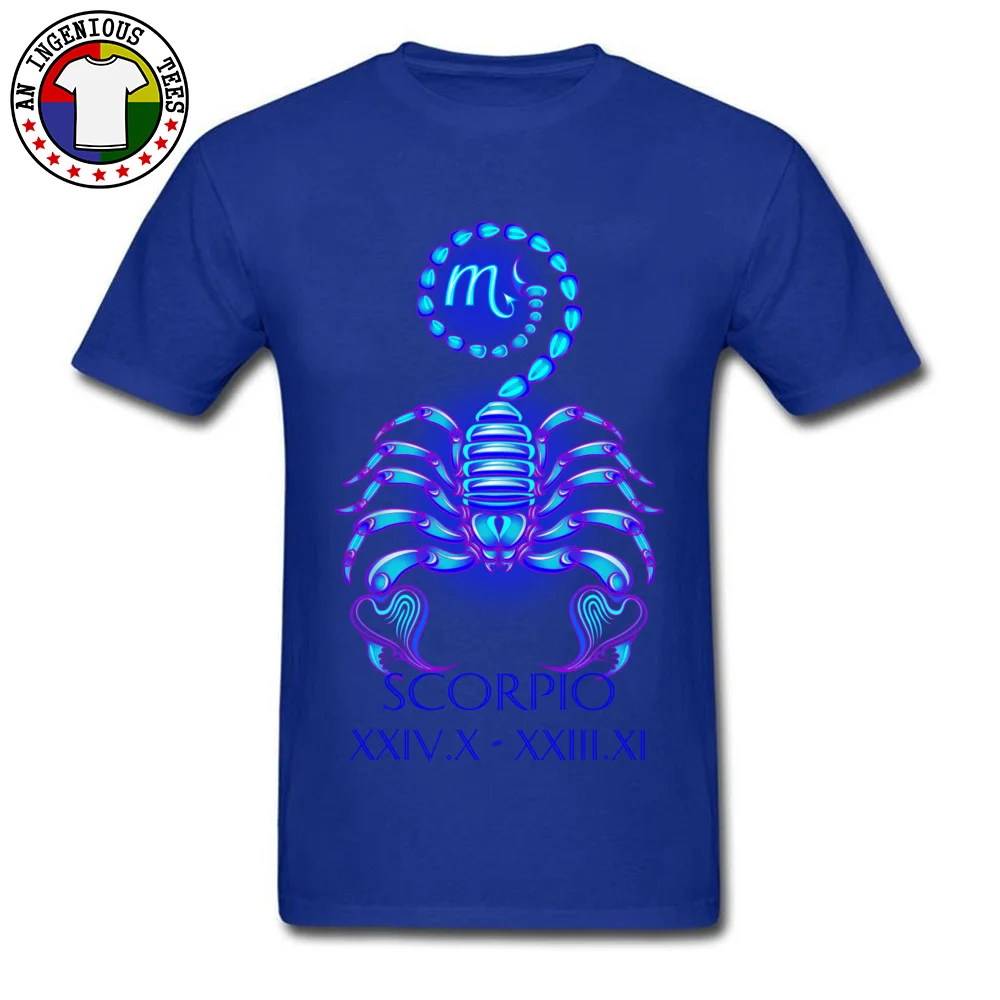 SCORPIO  The Scorpion Crewneck T Shirts Summer/Fall Tops Tees Short Sleeve Newest Cotton Fabric Printed Tshirts Casual Men SCORPIO   The Scorpion blue