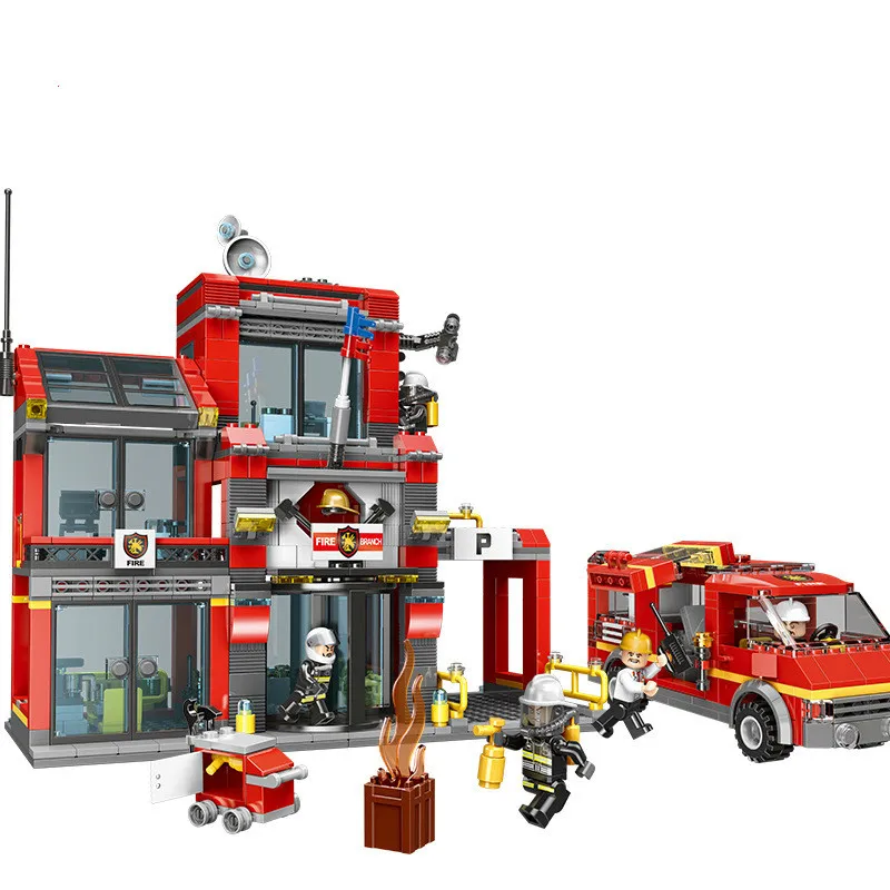 

City Fire Control Aircraft Plastic Building Block Toys Fire Control Sixth Unit XB14006