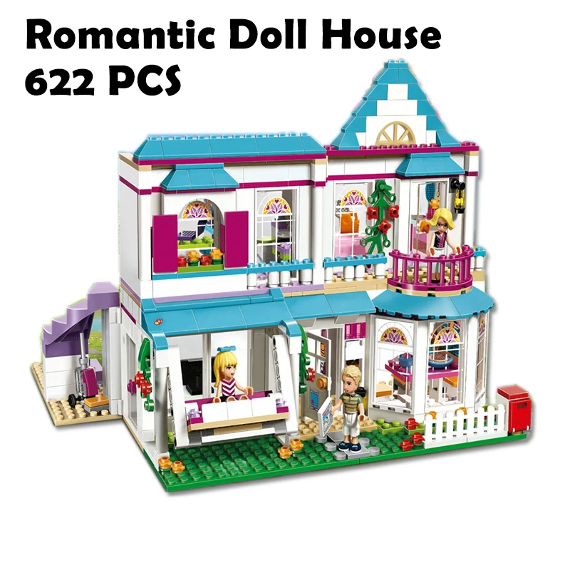 

Model building kits Girl Series Friends The Romantic Doll Stephanie's House Set Compatible with Lego 41314 Brick figure toys