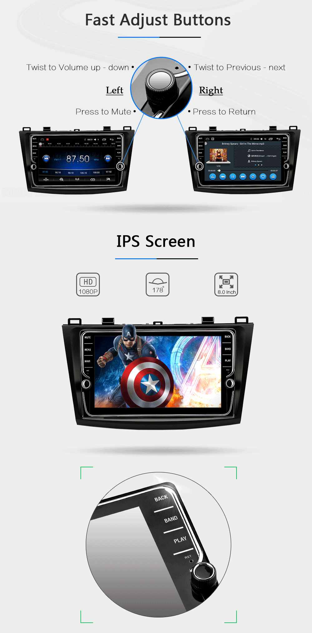 Sale Funrover 2 Din IPS Android 8.0 Car DVD Player For Mazda3 Axela 2009-2012 Car Multimedia gps navigation Car Radio Player 2G 32G 2