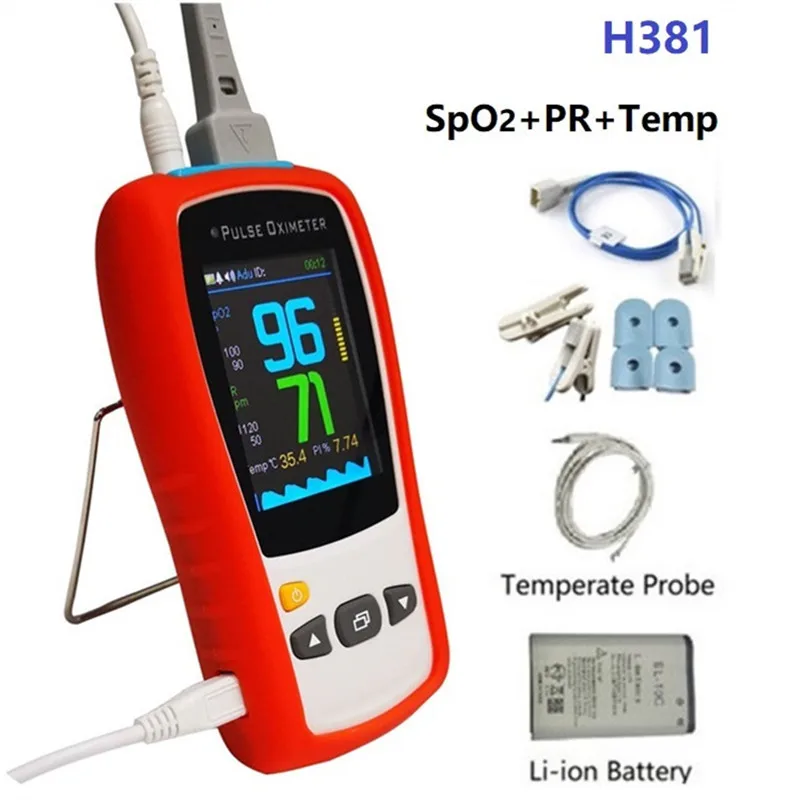 2,8 TFT lcd ветеринарный ручной пульсоксиметр SPO2 PR домашний монитор сердечного ритма Pulsioximetro CE с опционным зондом температуры