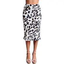 Леопардовый принт, тонкая атласная с рюшами, юбки, сексуальные, высокая талия, женские вечерние, Клубная, средняя удлиненная юбка, Новое поступление, Осень-зима