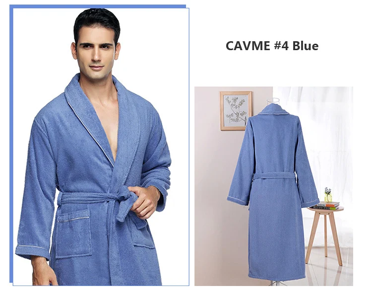 CAVME махровый халат для пары кимоно Toweling Hotel халаты для женщин мужчин с длинным Lounge длинный рукав ночной халат