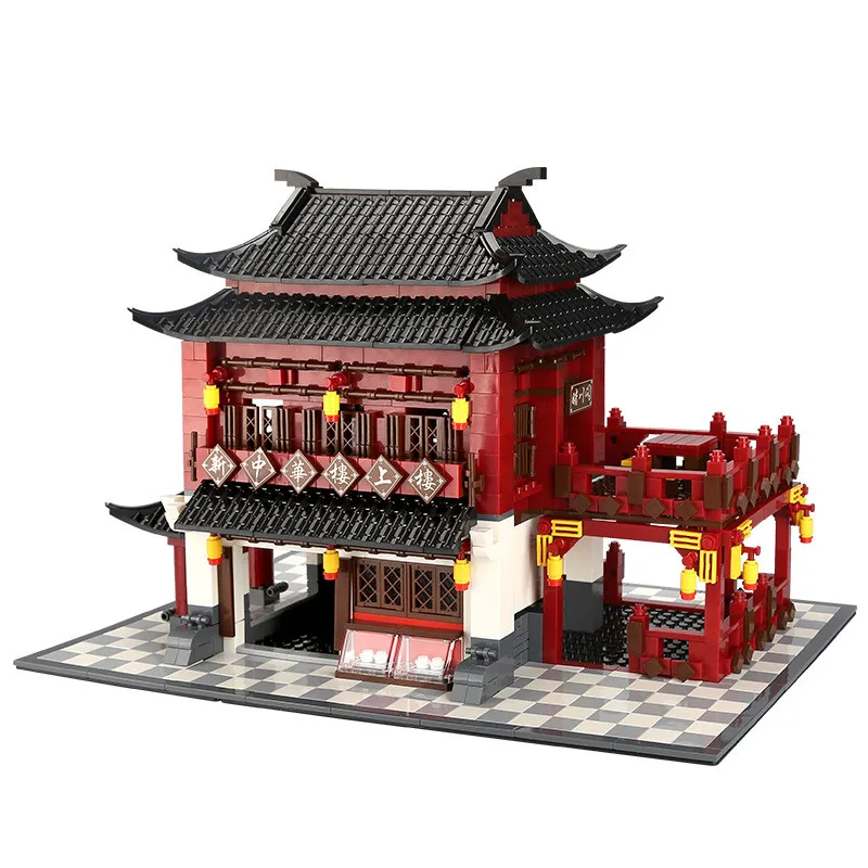 

City Creator Chinese New Year'S Eve Dinner China House Figures Building Blocks Bricks Action For Children Model Toys Gift