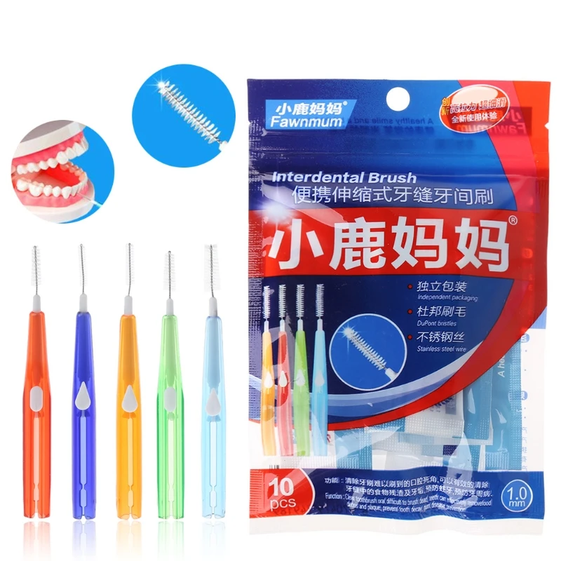 

10pc Adults Interdental Brush Clean Between Teeth Floss Toothpick Oral Care Tool