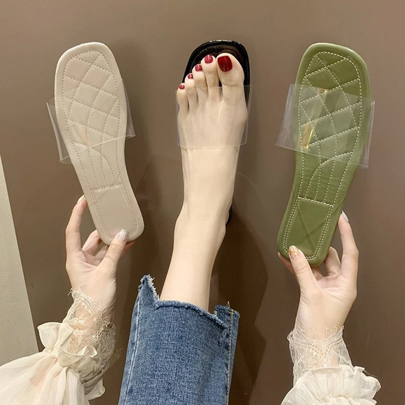 plastic slip on sandals