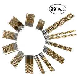99 шт. спиральное сверло точность HSS высокое Скорость покрытием Сталь набор дрель для металла Сталь Пластик Медь Алюминий