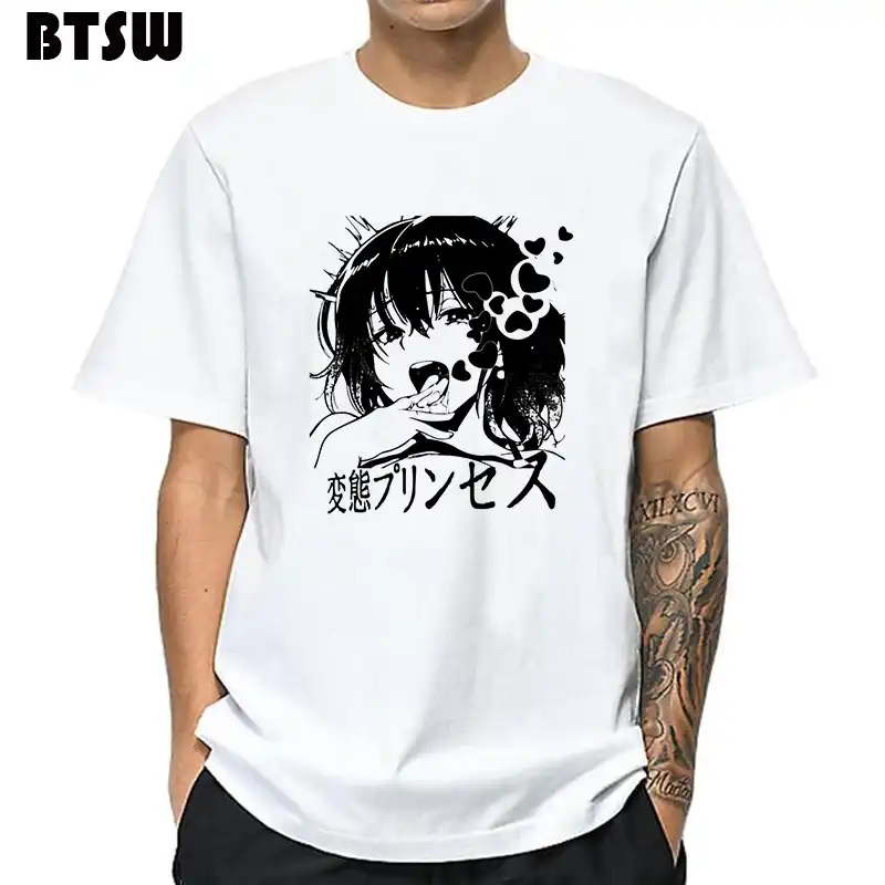 Camiseta estampada engraçada masculina, anime sexy hentai, orgasmo japonês, presente, para uso urbana, arya stark unissex, verão, 2019 topos