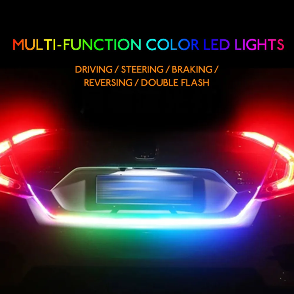 Светодиодный задний фонарь для багажника автомобиля 12 В RGB ленточный светильник