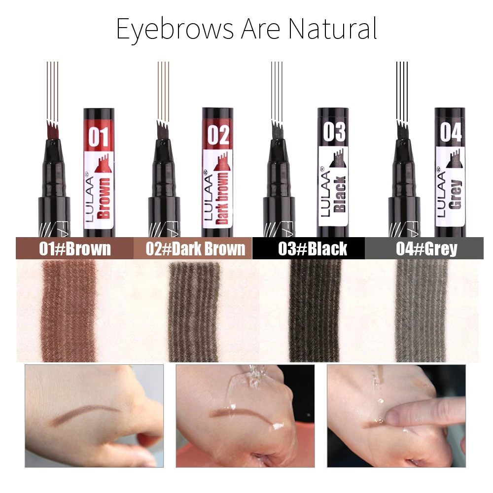 LEKGAVD High-end 4 Head Fork Tip Automatic Matte Eyebrow Pencil Waterproof Eyebrow Tattoo Pen Lasting Cosmetic