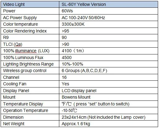 Godox SL-60Y 60Ws 3300 K светодиодный свет для студийной видеосъемки лампа постоянного свечения для Камера DV видеокамера CD50 л