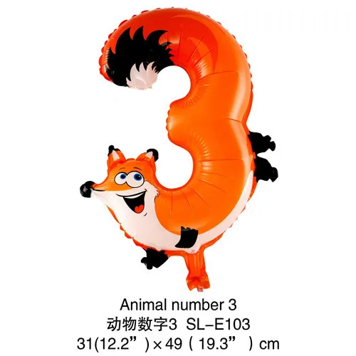 Animals Number Foil Balloons 10pcs New Arrival air balloons wedding Birthday party Decorations kids Numbers Air Balls baby toys (2)