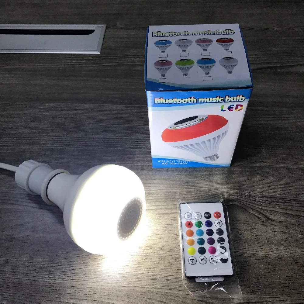 Беспроводная Bluetooth акустическая лампа E27 умная RGB RGBW с - Цена: 1 237,99 руб.