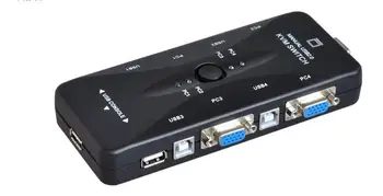 

4 Port hub USB 2.0 KVM VGA/SVGA Switch Box Adapter Connects Printer Intelli keyboard Mouse 4 Computers Use 1 monitor New arrival