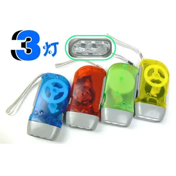 

by dhl or ems 200 pcs Hand-pressing Crank Flashlight 3 LED Torch No Battery