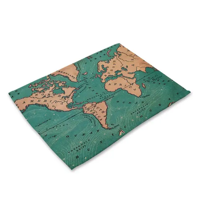 42*32cm Fashion World Map Printed Table Napkins for Wedding Party Table