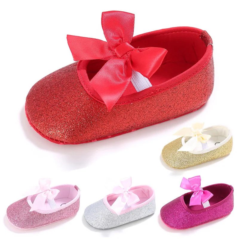 Baby Girl Newborn Shoes Spring Summer Sweet Very Light Mary Jane Big Bow Dance Ballerina Dress Pram Crib Shoes free shipping