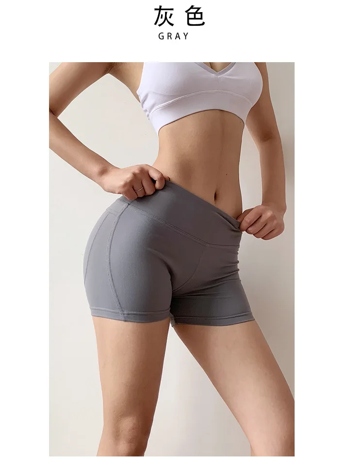 Фитнес-шорты Женщины плотный персик хип спорт горячие Йога тренировки быстросохнущие эластичные бедра тройной короткий