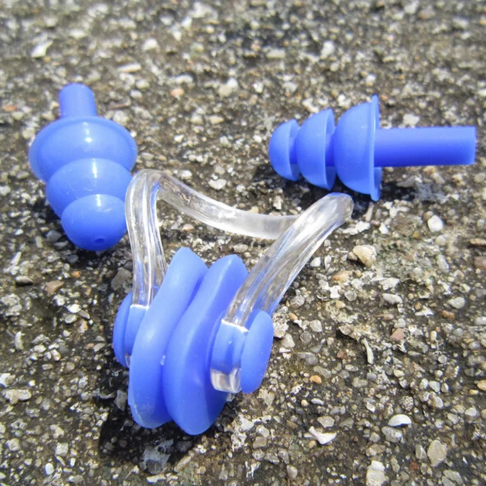 WHALE Factory Direct Soft Silicone Swimming Nose Clip+ 2 Earplugs Suit Swim Earplugs Gear Pool Accessories Water Sports