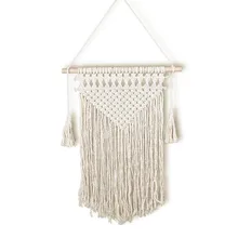 Macramé de algodón hecho a mano Vintage decoración colgante tapiz de pared bohemio boda ceremonia decoración para las paredes del salón macramé