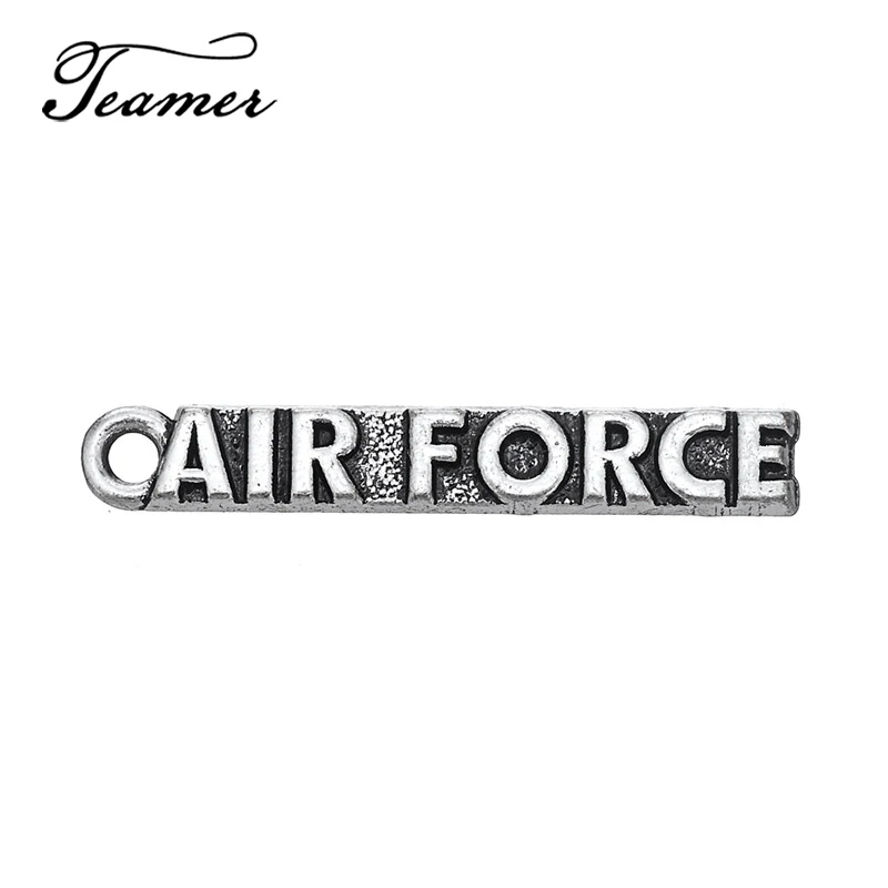 

Teamer 20pcs/lot Custom Engrave Air Force Military Series Charms for Necklace Bracelets Letter Pendant for Jewelry Making
