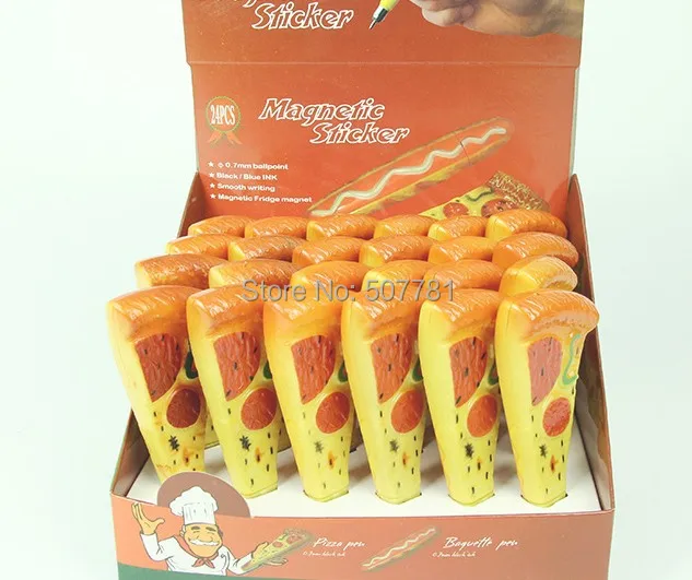 

[Free shipping] NEW !Magnetism !Sweets series Bread pizza pen,24pcs /lot could with customer' logo
