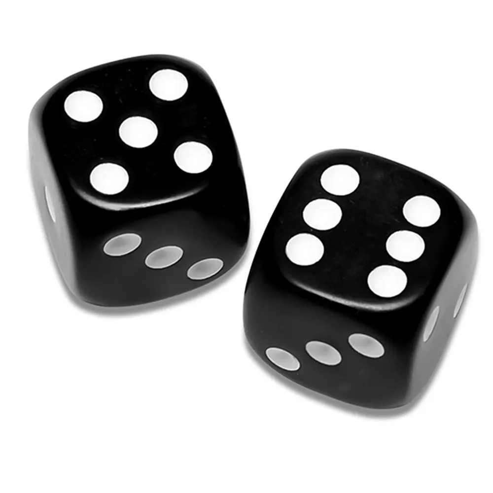 

Set of 10 Six Sided Round Opaque 16mm D6 Dice Black Dice Six Sided Standard Die Game Accessories White With Black Pips