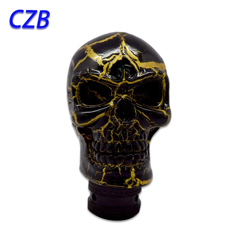 

Universal Manual Interior Parts Gear Stick Shift Shifter Lever Knob BlackSkull Crack Marches Fast shipping