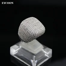Elegante plaza anillo verdadero plateado platino embutido AAA Cubic Zirconia anillos de boda anillos de Compromiso de la mujer agraciada de lujo