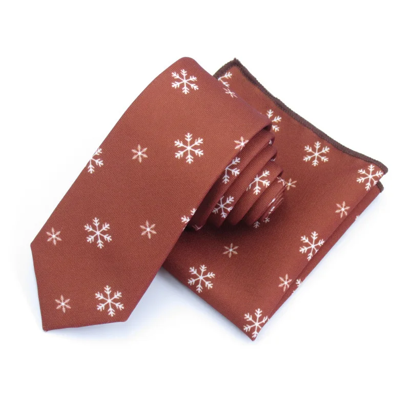 Снежинка галстук из полиэстера набор для мужчин тонкий галстук рождественские украшения галстук-бабочка Hankerchiref Papillon Свадебные банты Cravat Corbatas