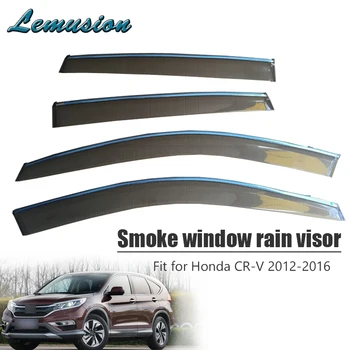 

High Quality 4pcs Smoke Window Rain Visor For Honda CR-V 2012 2013 2014 2015 2016 Vent Sun Deflectors Guard ABS car accessories
