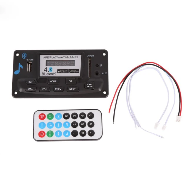 Bluetooth MP3 Decoding Board Module 12V DIY USB/SD/MMC APE FLAC WAV DAE Decoder Record MP3 Player AUX FM