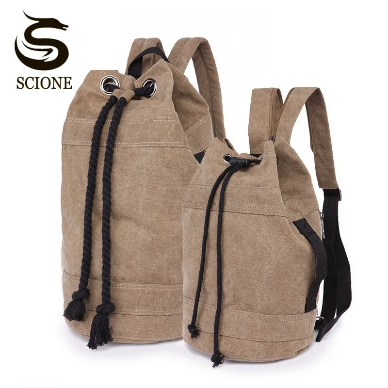 Scione Unisex Mochila de lona 2 diferentes tamaños cubo Mochila de equipaje de viaje bolso Casual los hombres portátil Mochila Scione Unisex Mochila de lona 2 diferentes tamaños cubo Mochila de equipaje de viaje bolso Casual los hombres portátil Mochila