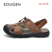 Большой размер 16 летние дышащие кожаные модные дизайнерские мужские сандалии Tenis Masculino Adulto chaussure homme красовки для мужчин