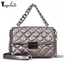 Модная большая/маленькая сумка с клапаном, сумки через плечо, женские роскошные клетчатые цепи, сумка через плечо, известный бренд, дизайнерская женская сумка-мессенджер