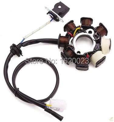

In Stock 8 coil Magneto Alternator Stator for GY6 125cc 150cc 152QMI 157QMJ Chinese Scooter Moped ATV Go Kart Quad Engine (3+2)