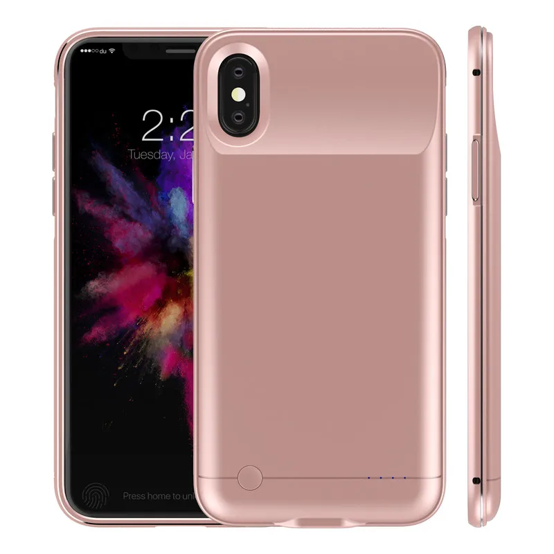 Тонкий алюминиевый корпус зарядного устройства для iPhone X XS внешний аккумулятор