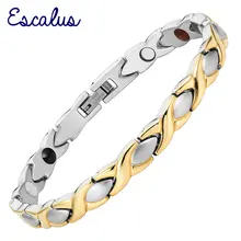 Escalus Германий женский браслет золотой цвет из нержавеющей стали 4в1 магниты Инфракрасный красный ионы браслеты цепи