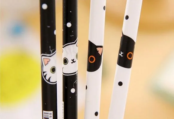 36 шт./партия Kawaii 3D Хвост кошка дизайн 0,38 мм DIY черные чернила гелевая ручка Забавный подарок студентам офисные школьные принадлежности
