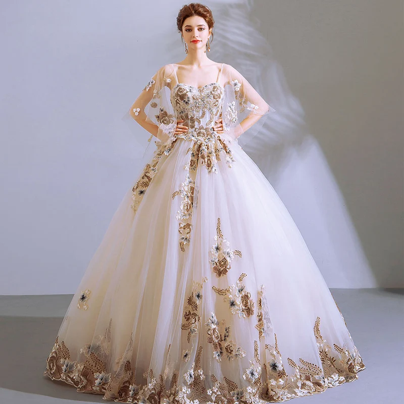 Это свадебное платье YiiYa, Белое Бальное платье в пол с квадратным воротником, Длинные вечерние платья на заказ, большие размеры, свадебное платье es E289