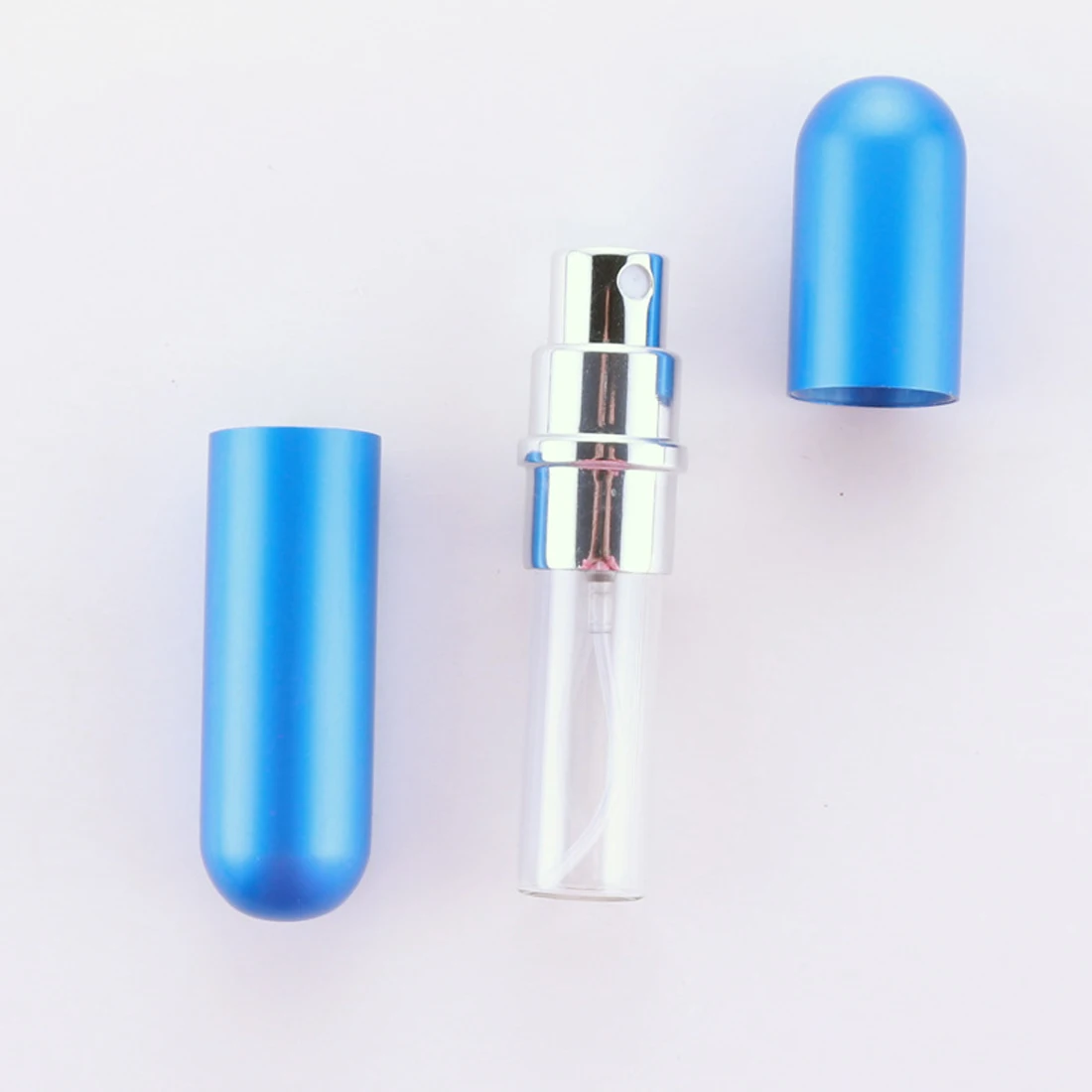 Glass spray bottle portable 5ml cosmetic perfume sub-bottle electric aluminum shell glass liner bottle mini bullet empty bottle