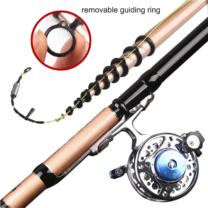 

YUYU Carbon 4.5m 5.4m 6.3m 7.2m Telescopic Spinning Fishing Rod lure weight 3-50g Front-end Fishing Rod 3 position Drag 5kg