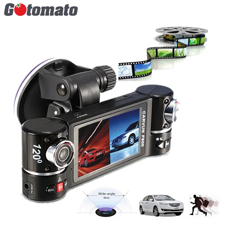 

Gotomato Dual lens Car Camera IR Night Vision Car Recorder F600 Dual 180 Degree Rotation Car DVR Vehicle Video Camcorder