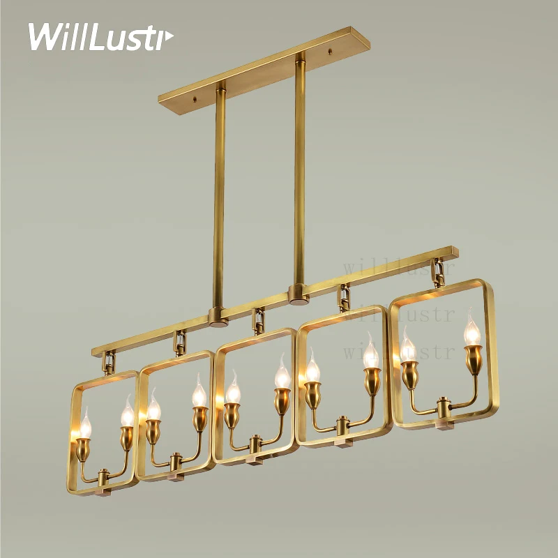 

Willlustr copper pendant lamp modern suspension lighting american stylish country nordic brass hanging light candle Chandelier
