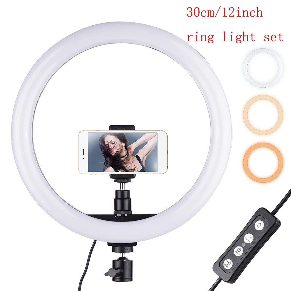 

LED Selfie Ring Light 5500K Studio Photography Photo Fill Ring Light with Phone Holder For Makeup Video Live Studio Ringlight