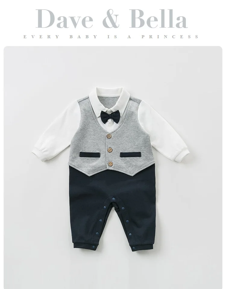LittleSpring Infant Baby Boys Short Sleeve Romper One-Piece Jumpsuit White
