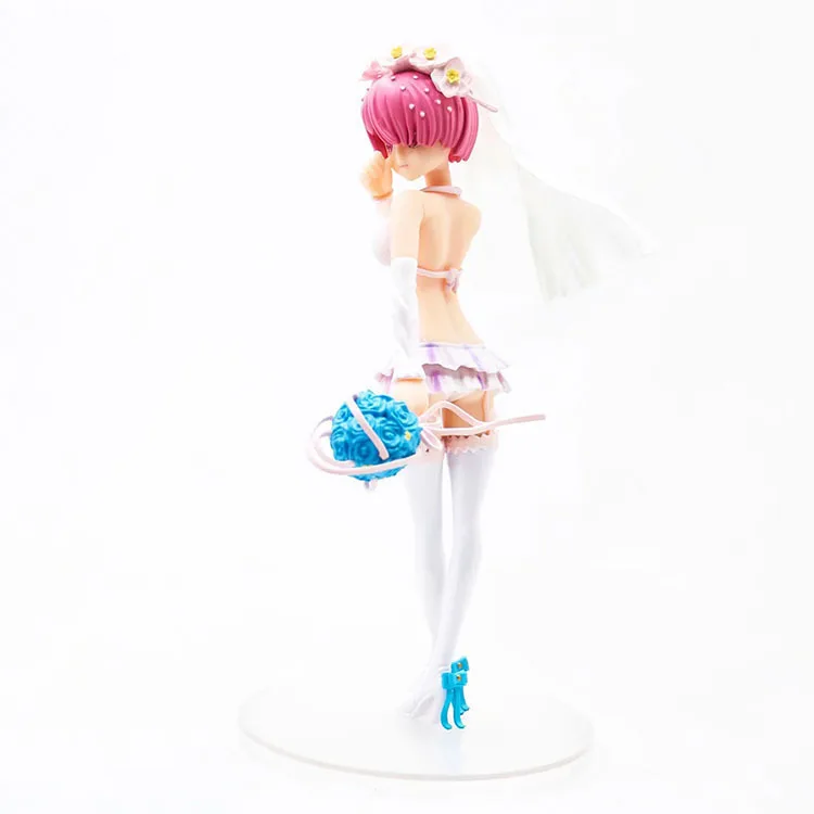 RELIFE IN A DIFFERENT WORLD FROM ZERO REM ACTION FIGURE 18 SCALE PAINTED FIGURE WEDDING DRESS GIRL VER. REM PVC FIGURE TOY (3)