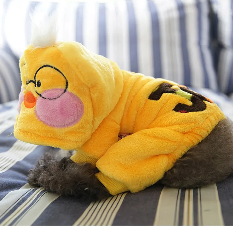 Lovd Lovf Cute Yellow Duck Warm Winter Dog Pet Cat Costume Jumpsuit With Hoodie Clothing Dog Puppy Jacket Coat Soft Dog Pajamas Pet Cat Costumes Cute Dog Costumescostume Dog Aliexpress