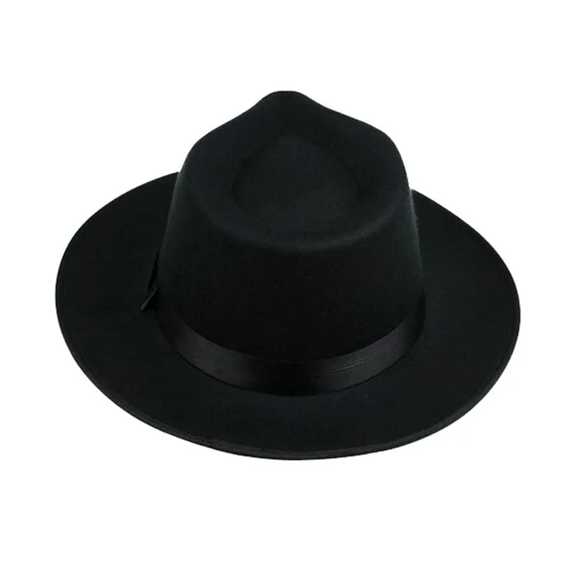 FS Unisex Black Gray Brown Wool Hats Fedora Men Trilby Wide Brim Felt Hat For Women Jazz Cap Panama Autumn Winter Gentleman Hat - Image 6